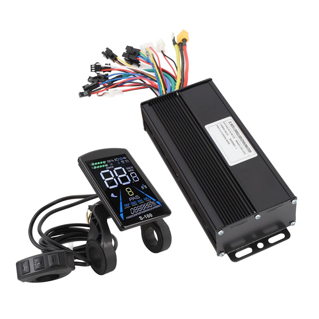Electric Bike Conversion Kit 40A 3 Mode Sine Wave Motor Controller S-100 Color Screen Panel 20X Throttle Handle 8 Magnets Power Pedal Assist Sensor