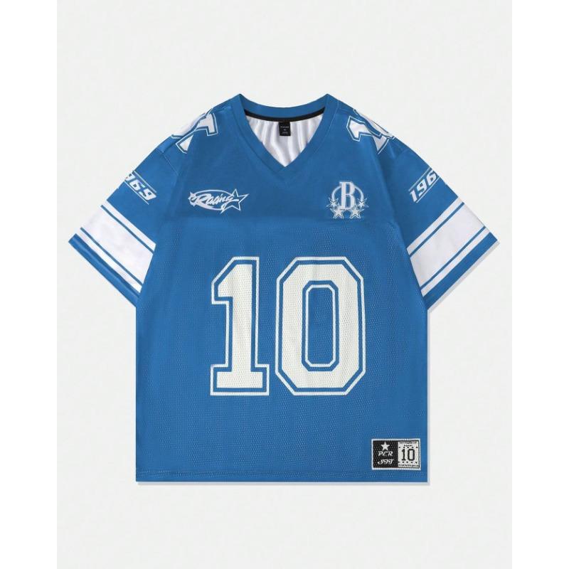 2025 Новая мужская и женская свободная футболка Удобная спортивная плюс Нет. 10 Джерси Стрит Спортивные Футболки с Коротким Рукавом Мото