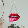 Attractive Car Ornament Double-sided Red Lip Pendant Holiday Party Decor Gift