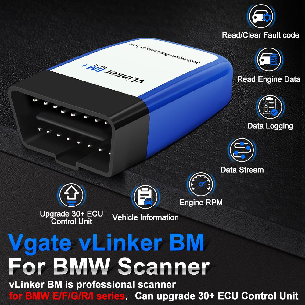 Vgate vLinker BM ELM327 V2.2 For Bimmercode Scanner OBDII Bluetooth 4.0 OBD 2 OBD2 Car Diagnostic ELM 327 V1 5 Auto Tool