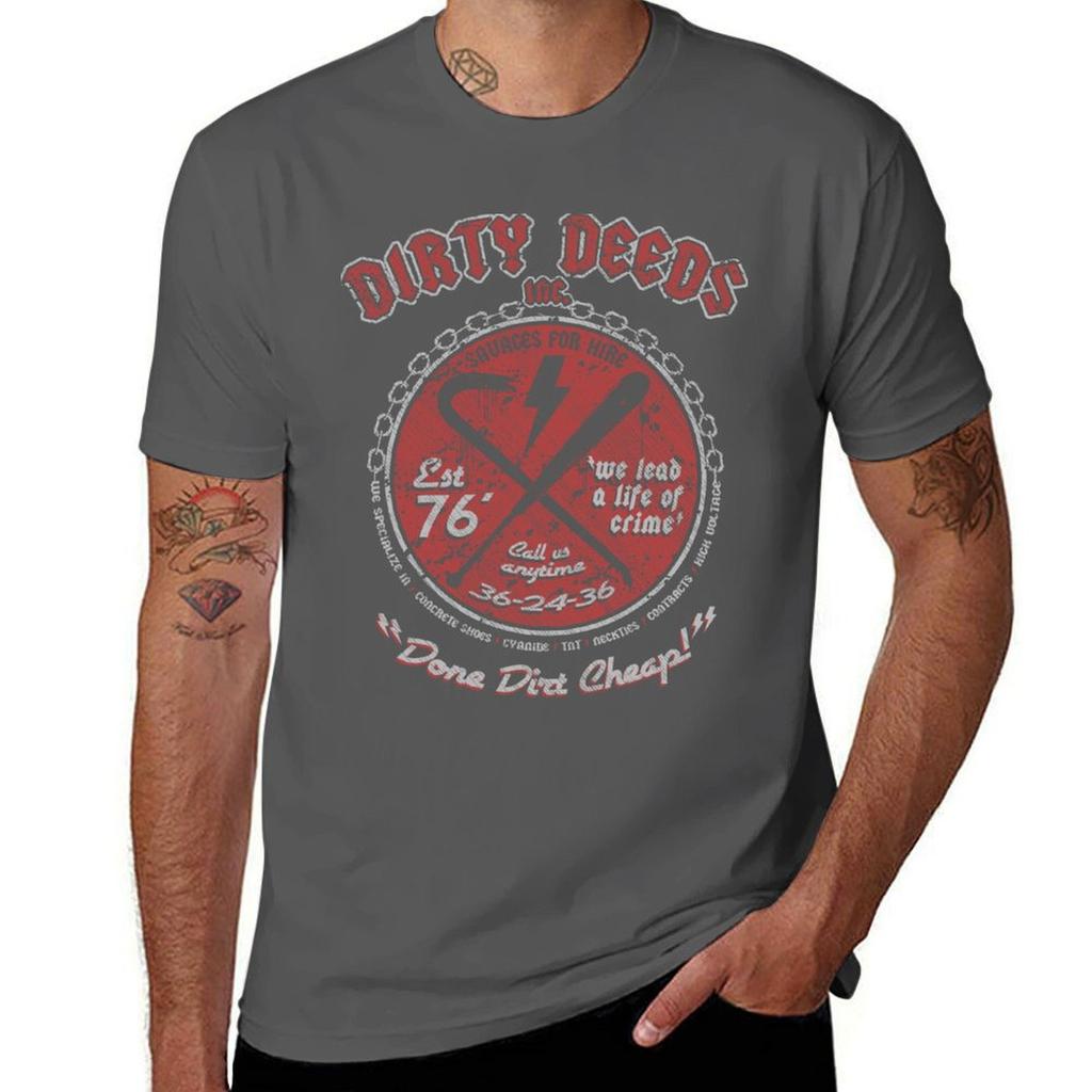 Dirty Deeds Tshirt Men T Shirt Cotton 100 Tshirt