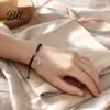 Gifts with Blessing Card Cute Highland Cow Bracelet for Women, Metal Charm Adjustable Friendship Her Card, Handmade Braided Rope String Wristband,