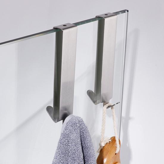 Двухсторонние крючки из нержавеющей стали без сверления, крючок для полотенец для стекла