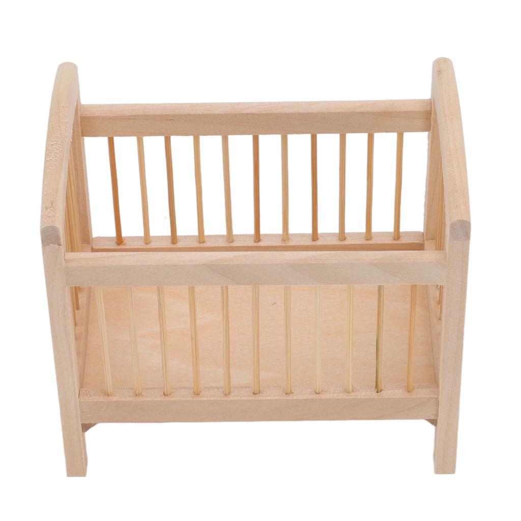 Миниатюрная детская кроватка 1/12 масштабная реалистичная деревянная мебель без заусенцев мини-кровать для кукольного домика