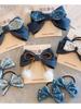 Korean Style Floral Hook and Loop Denim Fabric Bow Children's Hair Loop Lace Girl's Hair Accessory
