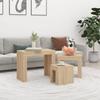 VidaXL Nesting Coffee Tables 3 Pcs Sonoma Oak Particleboard