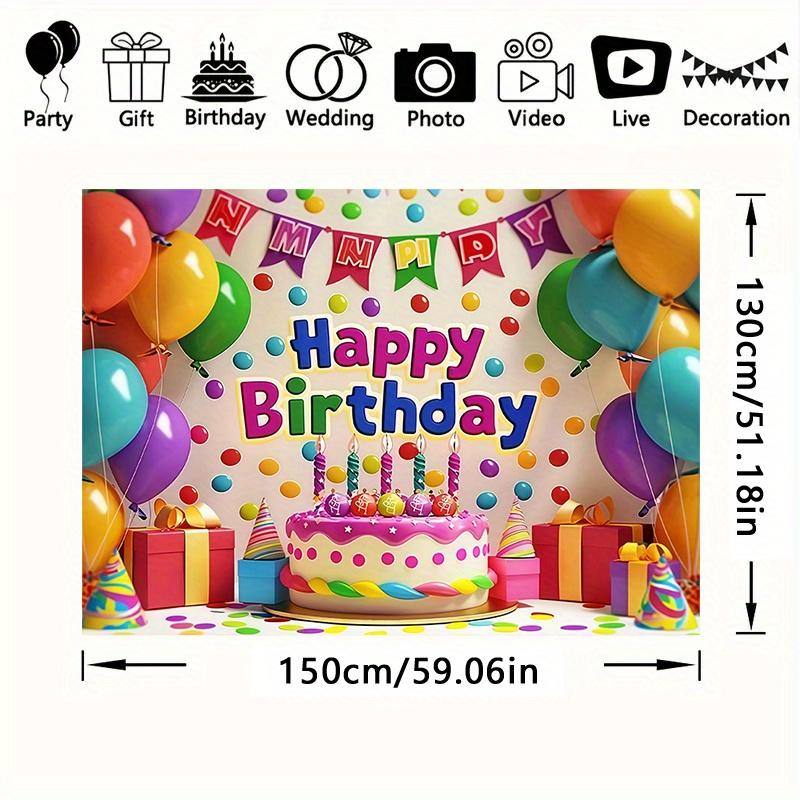 Colorful birthday party polyester fabric background and party wall decorations - Background fabric, indoor/outdoor