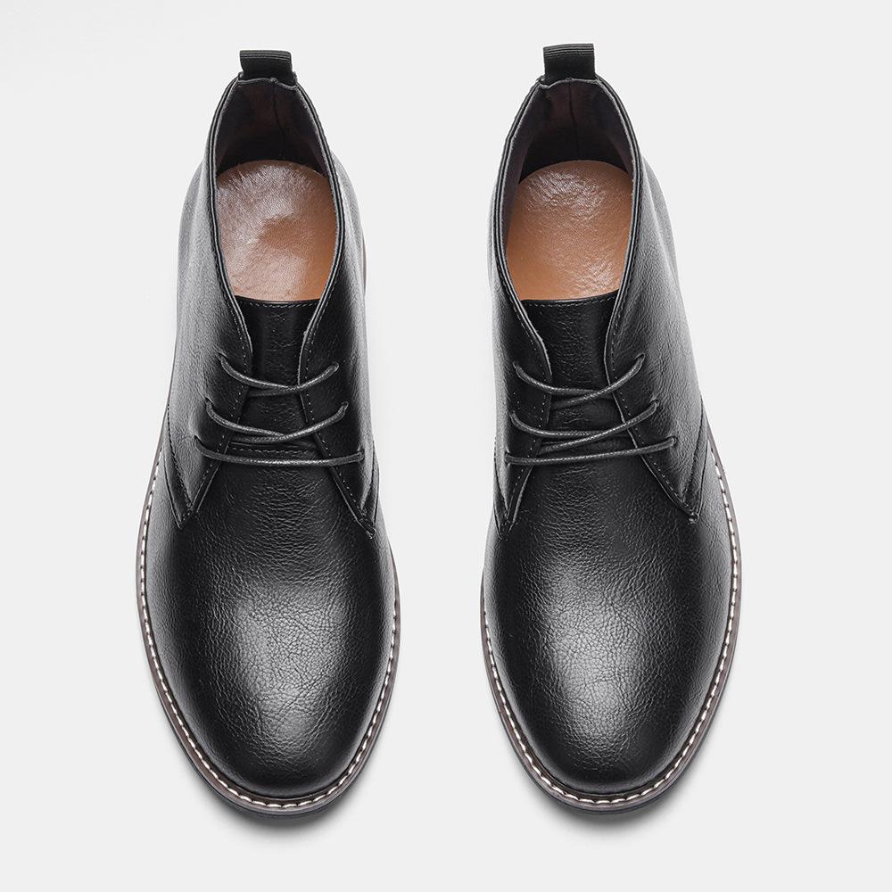 Модные мужские кожаные ботинки из коровьей кожи со шнуровкой, однотонные мужские ботинки для верховой езды, мужские ботинки