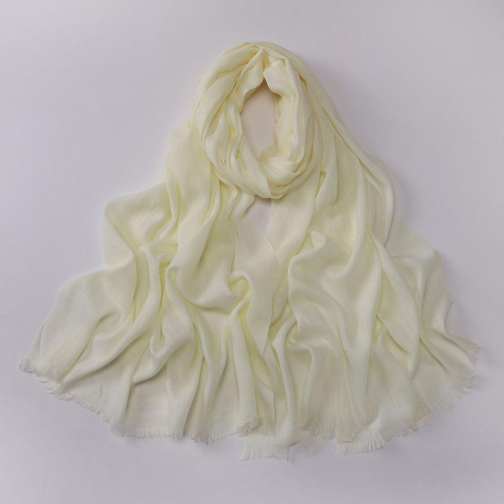 Versatile Solid Bamboo Yarn Scarf Soft Comfortable Autumn Winter Head Wrap For Women