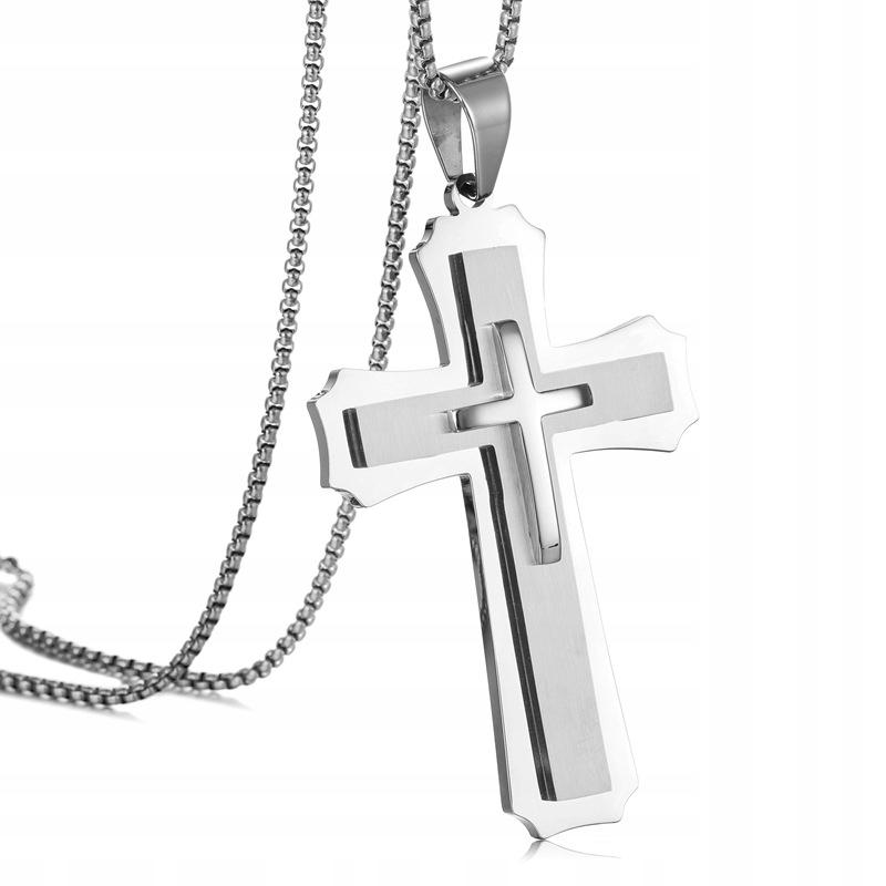 Cross with Chain Silver Men' CROSS Diamond ITALIAN CHAIN