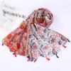 Women's Casual Seaside Shawl: Long Beach Towel with Tassels, Fresh Japanese-Korean Style Cotton Linen Scarf