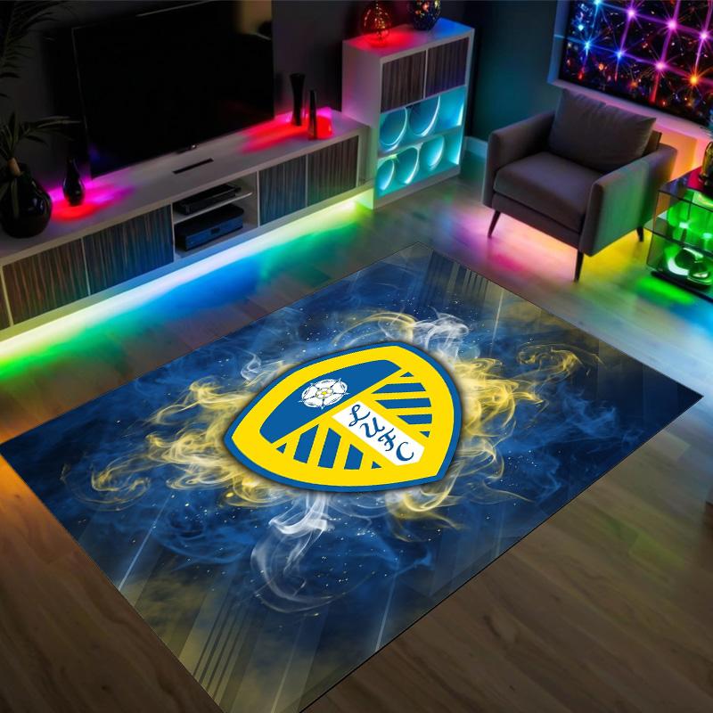 Leeds United Design Crystal Velvet Carpet Cozy Non?Slip Printed Rug For Bedroom Living Room Entrance