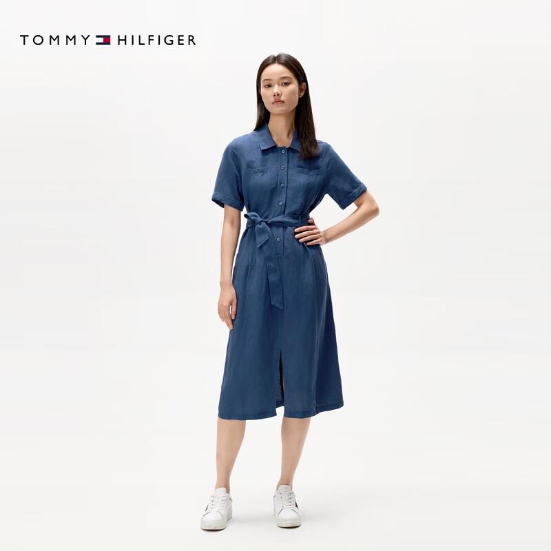 Tommy Hilfiger Женское платье-рубашка из смешанного льна