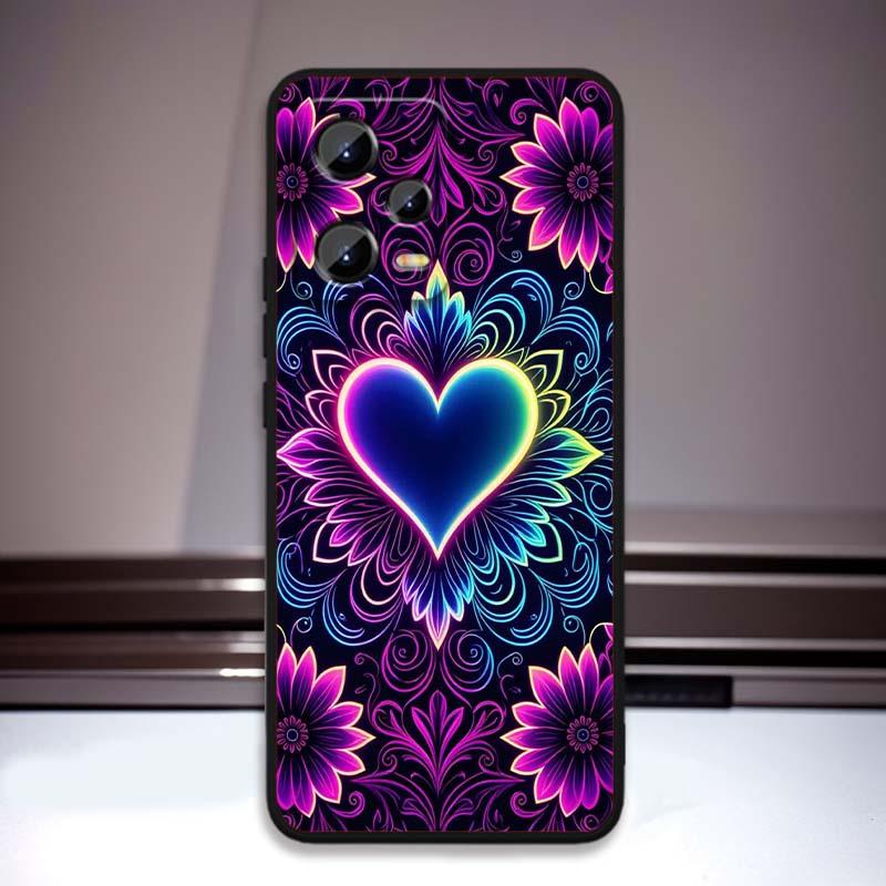 Роскошный Чехол для Телефона с Дизайном Любви Искусство Для Xiaomi Redmi Note 15 14 13 12 12S 11E 11 11S Pro Plus 4G 5G Черный Мягкий ТПУ