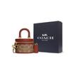 Coach Сумка на цепочке Trail 12 Classic Monogram с молнией, из кожи и покрытого канваса, женская, коричнево-желто-ржавая CE768-B4NQ4
