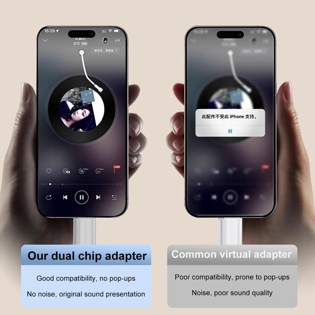 FONKEN 2 в 1 плетеный кабель-адаптер для зарядки типа C USB C в Type-C/3,5 мм/iOS конвертер для наушников подходит для телефона Iph 15 на базе Android