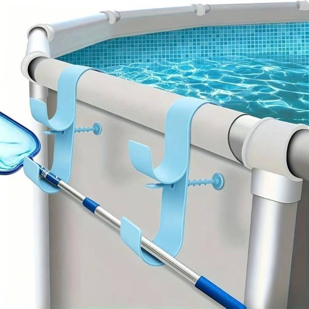 2Pcs Plastics Pool Pole Hanger Heavy Duty Adjustable Pool Brush Hanger Rust Resistant Above Ground Pool Pole Hanger