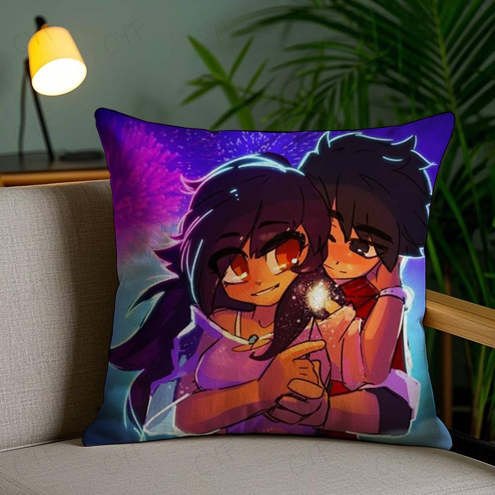 Aphmau Мяу Аниме Кошки Наволочка Безопасная Подушка с Пользовательским Фото, Невыцветающая Подушка из Матового Флиса, Безопасна для Матери и Ребенка.