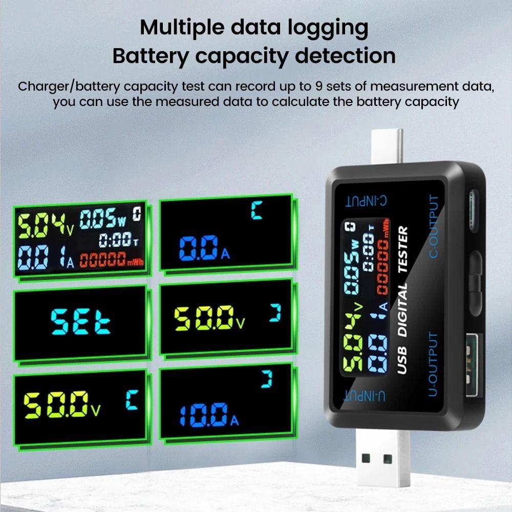 Color Display USB Tester Type-C&USB Current Voltage Meter DC Digital Voltmeter  Hard Disk
