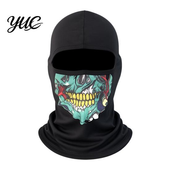 Skull Print Riding Mask Neck Gaiter Balaclava, UV Protection Full Face Mask, Breathable Quick Dry Ice Silk Guard for Outdoor Cycling Motorcycle Summer