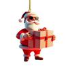 Santa Claus Xmas Car Ornament 2D Acrylic Christmas Snowman Santa Claus Pendants  Pendants Gift