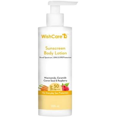 WishCare SPF50 Солнцезащитный лосьон для тела - Широкий спектр - Защита от UVA и UVB лучей без белого налета для мужчин и женщин - 200 мл
