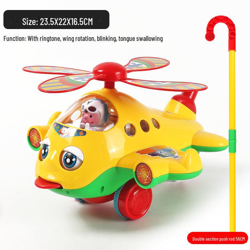 Горячая новинка Мультяшный самолет-выгульщик собак - большая игрушка-животное с ручным приводом