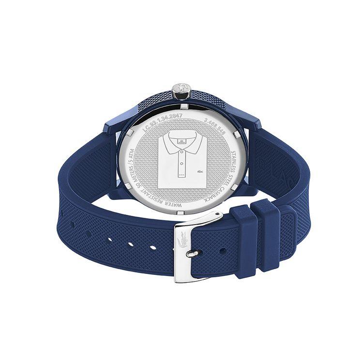 Lacoste Серия 12.12 Кварцевые часы Ремешок из смолы Синий циферблат Женские Минималистичный Модный Водонепроницаемые Классический Синий Логотип Женские часы 2000955