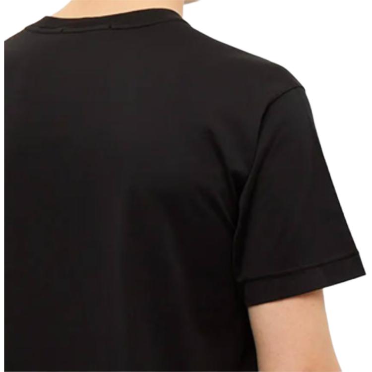 STONE ISLAND Футболка с логотипом-патчем черная унисекс топы 741524113-V0029