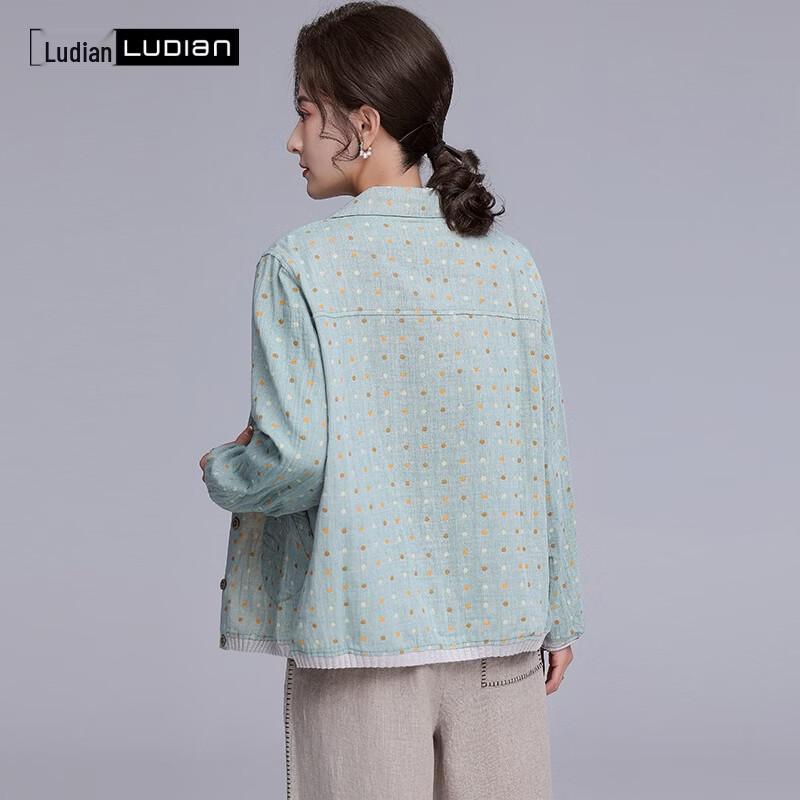 Женская хлопковая рубашка с принтом и длинным рукавом LUDIan, 100% хлопок