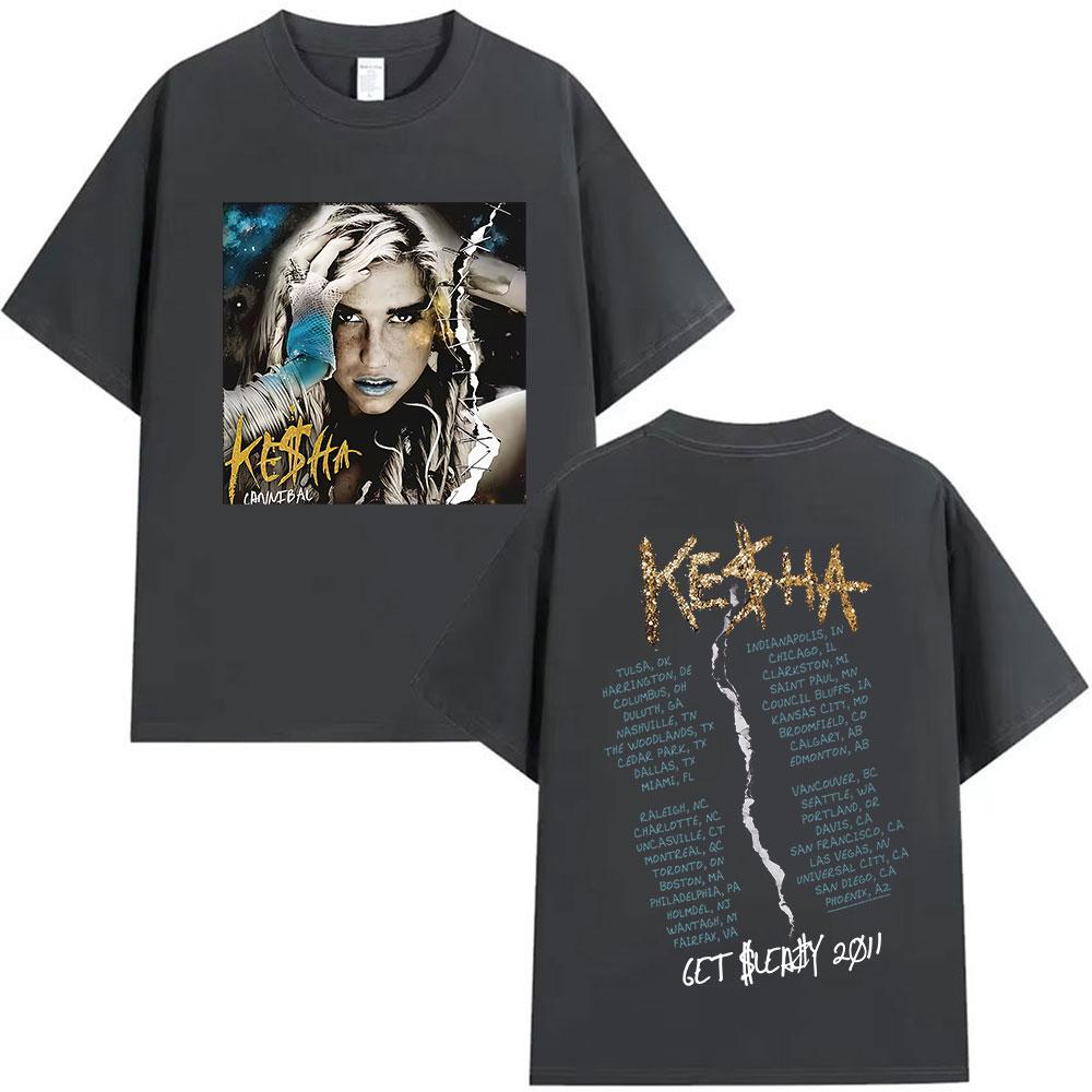 Singer Kesha Album 2025 Graphic T Shirt Men Women Hip Hop Vintage Short Sleeve Tshirts Summer Harajuku Oversized Cotton Tshirt