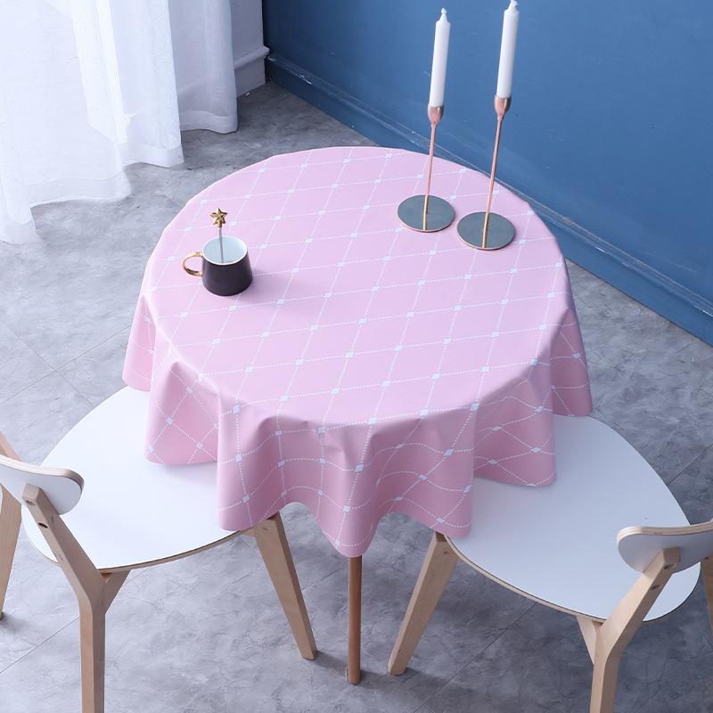 Скатерть для круглого стола, водонепроницаемая, маслостойкая и термостойкая, ПВХ, для домашнего обеденного стола, для круглого журнального столика