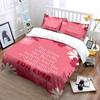Bible Verse Floral Pink Bedding Set Bedding set (1 duvet cover, 2 pillowcases, duvet not included)