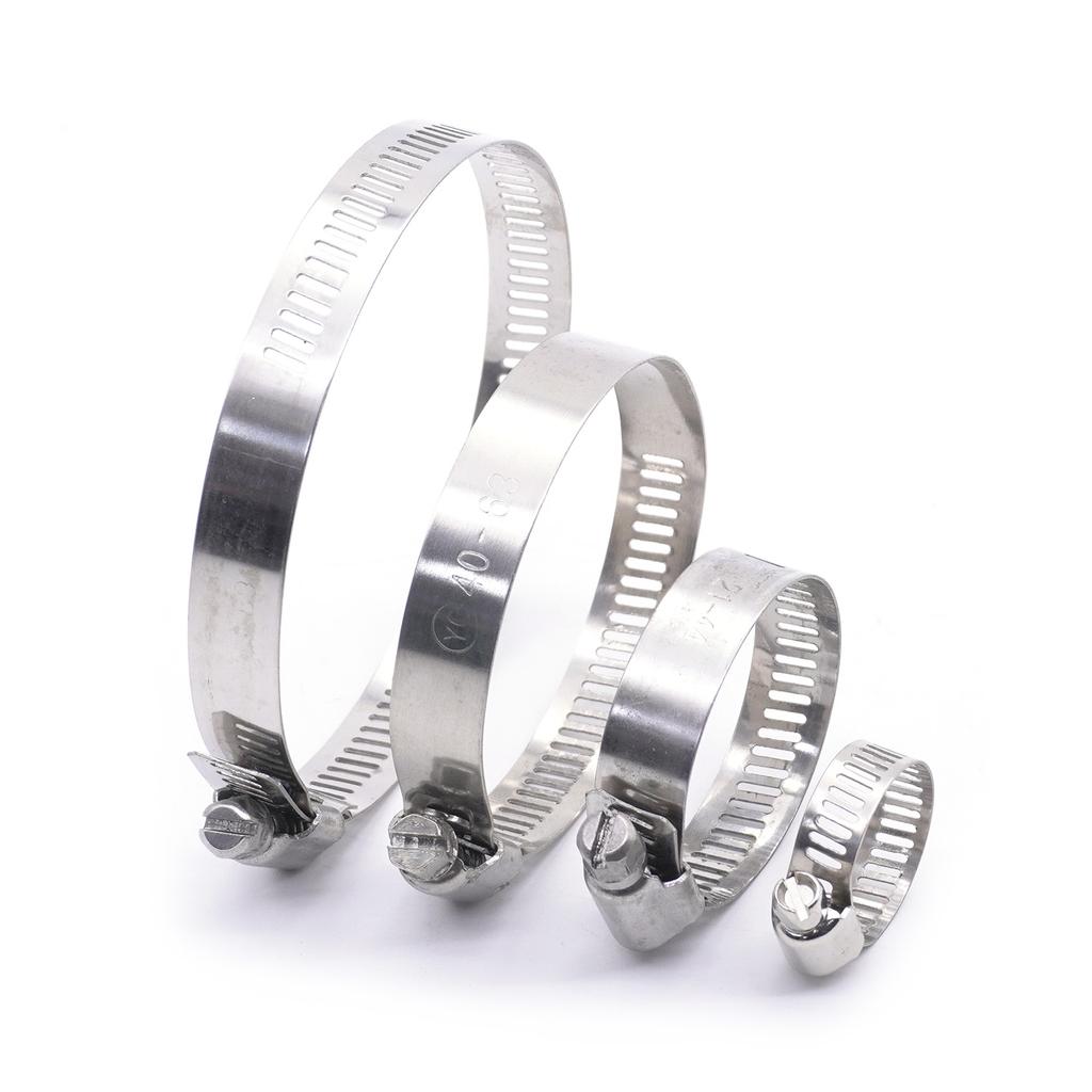 1PCS Hose Clamp 6-12 13-19 21-44 27-51 33-57 52-76 65-89 78-101 91-114mm Stainless Steel Pipe Clip Adjustable Screw Worm Drive