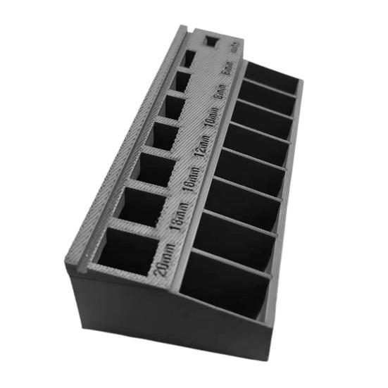 Лоток для сортировки болтов M3 с 7 измерительными прорезями. Коробка для сортировки длины прецизионных винтов M3. Органайзер для мелких деталей и крепежных деталей.