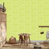 Polynesian Geometric Pattern Wallpaper Lime and Cream 50x1000