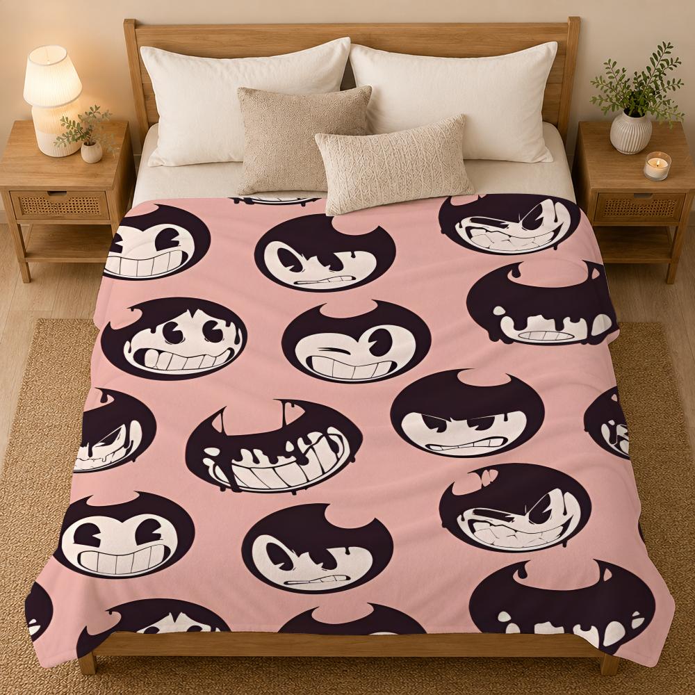 Bendy and the Ink Machine Game Throw 240g flannel blanket, suitable for sofas, beds, offices, exquisite gift blankets