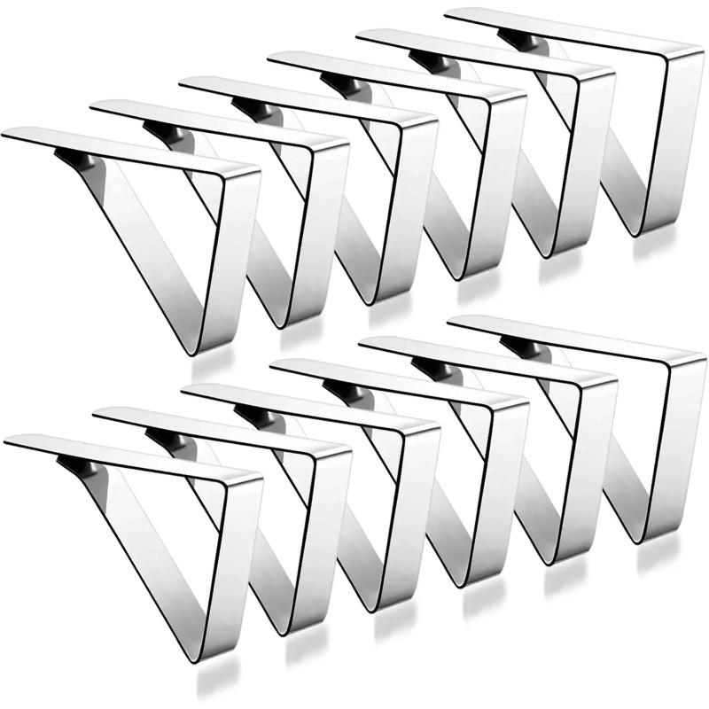 12 шт. Зажимы для скатерти-Зажимы для скатерти для пикника-Зажимы для покрытия скатерти из нержавеющей стали-Зажимы для стола для свадебной вечеринки