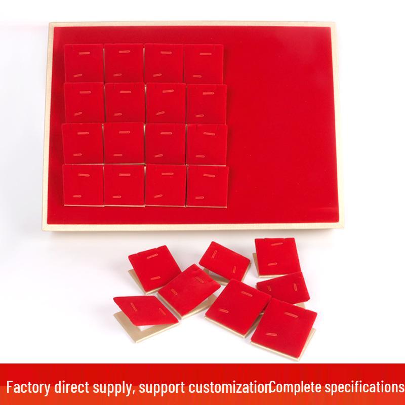 Набор для демонстрации украшений "Красный бархат": Поднос для ожерелья, серег, кольца и кулона