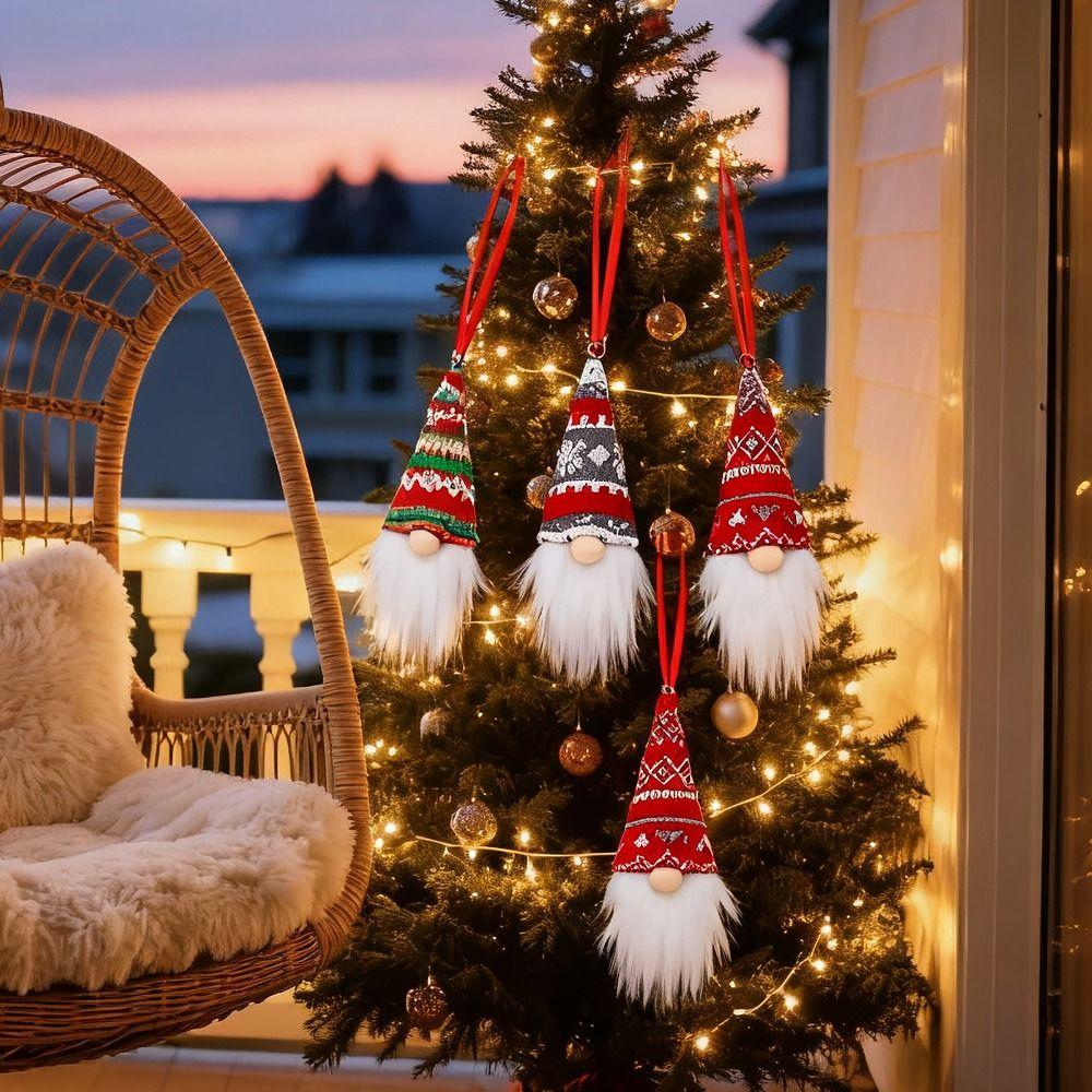 3/6Pcs Faceless Doll Hanging Christmas Tree Pendants New Year Celebration