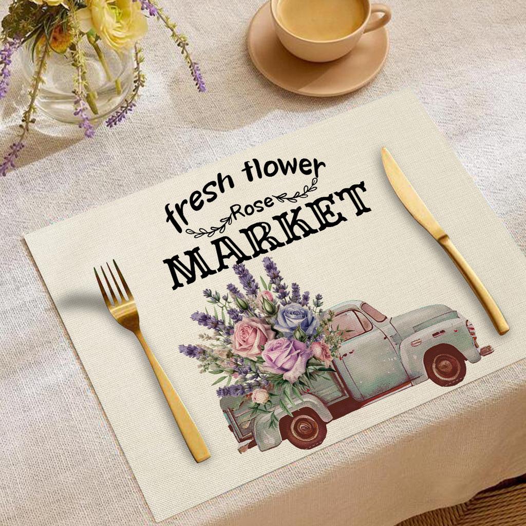 Художественные цветочные подставки с цитатой «Gather» Милые акварельные цветочные дизайны Термостойкие настольные коврики для обеденного стола