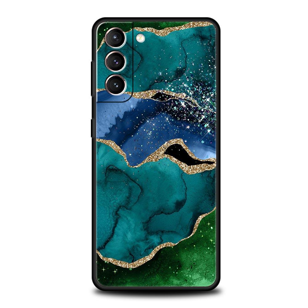 Радужный блестящий агатовый мраморный художественный чехол для телефона для Samsung Galaxy S23 S22 S21 S20 FE Ultra 5G S10 S10E S9 S8 Plus 10 20, мягкий чехол