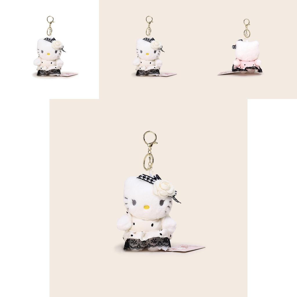 Hello Kitty Stuffed Toy Keychain With Flower And Lace Dress Decoration For Collectors