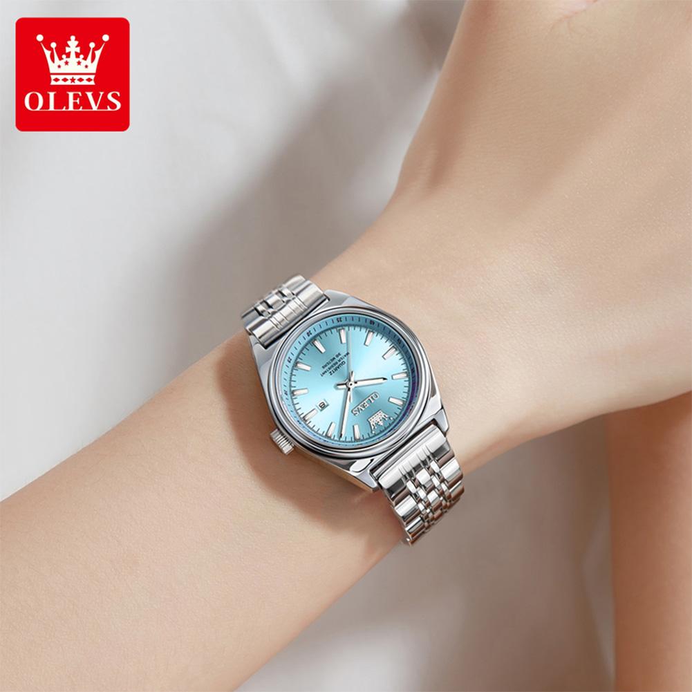 OLEVS Новые Модные Женские Кварцевые Наручные Часы с Фиолетовым Циферблатом, Роскошные Часы для Женщин, Водонепроницаемые, Повседневные, Платье, Женские Часы