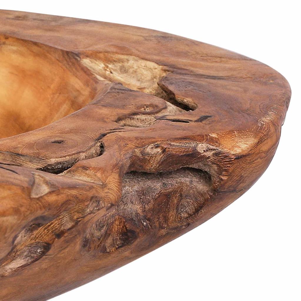Fruit Bowl JEPARA Ø 40 cm Solid Wood Teak Round Teak Brown