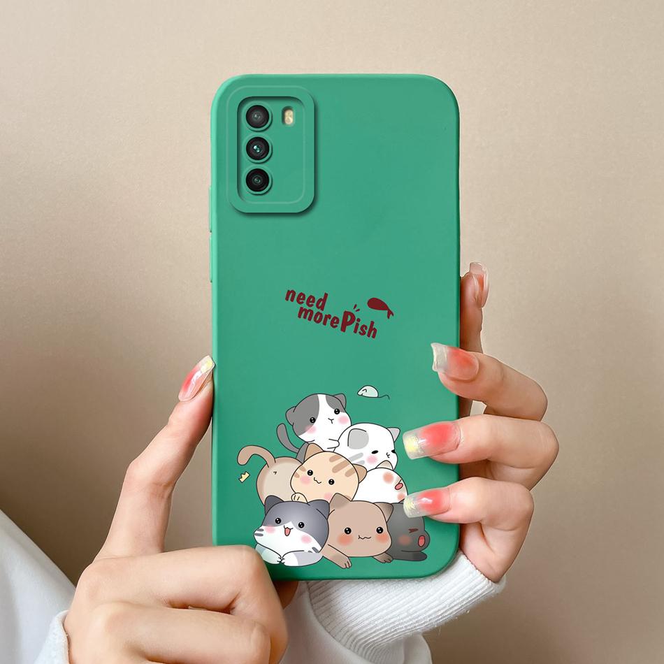For Poco M3 Pro Case Cartoon Soft Liquid Silicone Full Coverage Anti Drop Phone Shell For Xiaomi Poco M 3 Pro M3Pro Bumper Funda
