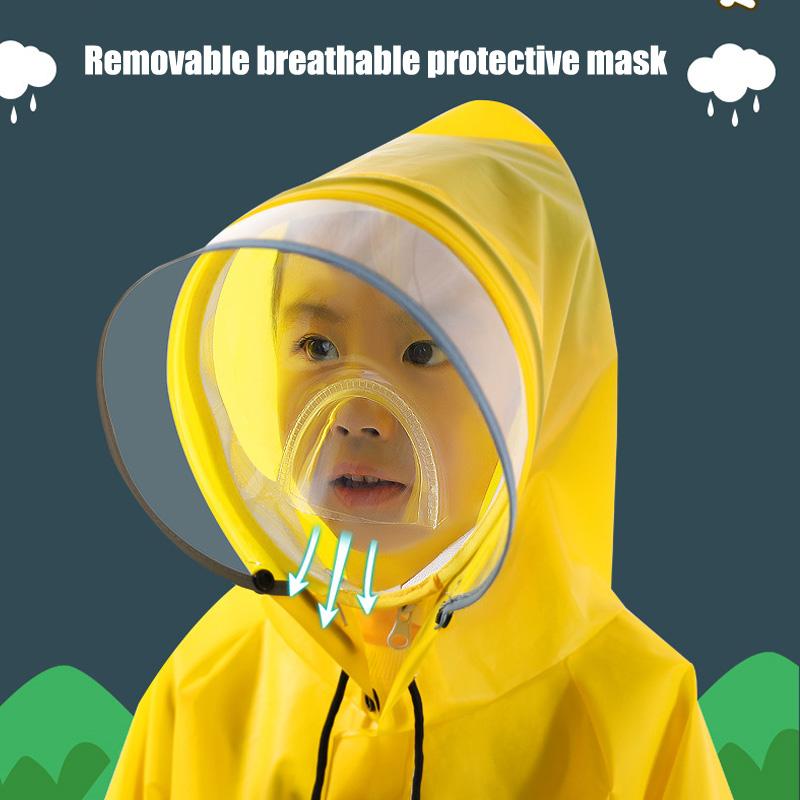 Детский дождевик с капюшоном из ПВХ для мальчиков и девочек, дождевик-пончо, высота 3–5 футов, розовый, синий, желтый