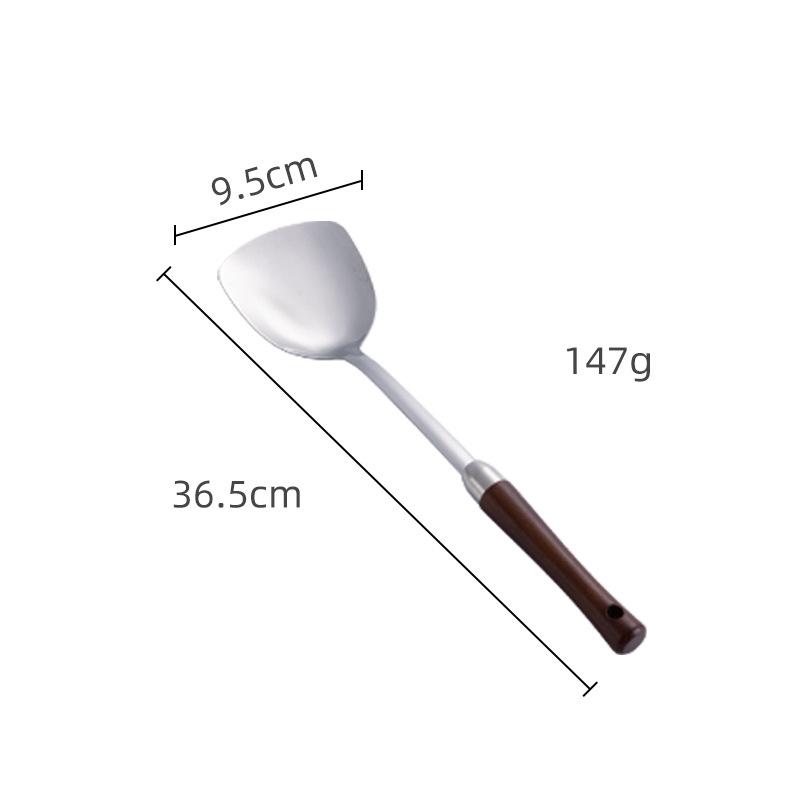 HANYANG посуда из нержавеющей стали с деревянной ручкой, лопатка из нержавеющей стали 304, горшок для фондю, большая воронка, кухонная утварь