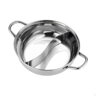 Кастрюля из нержавеющей стали с разделителем, многофункциональная для приготовления пищи, с переносными ручками, суп на два вкуса