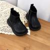2024 Children's Genuine Leather Martin Boots - Retro British Style for Boys & Girls, Autumn/Winter Short Boots
